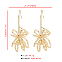 Anting-anting punk hip-hop retro modis, anting-anting bunga geometris, tiga dimensi, berlubang, Eropa dan Amerika, anting-anting punk