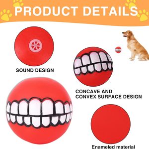 Çevre dostu gıcırtılı kauçuk köpek oyuncaklar yumuşak kabarık Fetch topları interaktif çiğnemek diş temizleme dayanıklı - Product Image 2