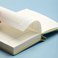 Logotipo personalizado A7 tamaño 100 hojas Mini cuaderno de viaje promocional PU cuero interior Color dibujo e impresión cuaderno lote mixto