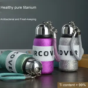 Taza de bolsillo compacta para exteriores de clase alta, taza de agua de negocios de titanio puro de doble capa clásica, regalo de negocios perfecto elegante Simple - Product Image 3