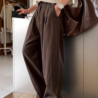 Pantalon Rétro en Coton et Lin pour Homme, Style Harajuku, Coupe Large, Ample et Décontracté, Streetwear, Baggy, Droit, Longueur Entière