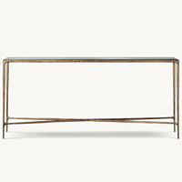 Table console Rhoohill sur mesure, style américain moderne, en verre trempé forgé, pour salon, table d'entrée intérieure de style campagne française