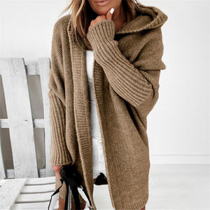 Pulls longs pour femmes, manches chauve-souris, ourlet asymétrique, ample, grande taille, <span class=keywords><strong>pull</strong></span> décontracté, Tops en tricot - Product Image 3