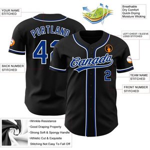 Maillot de baseball personnalisé noir et bleu marine, col en V, manches courtes, unisexe, polyester, nom d'équipe personnalisé, respirant - Product Image 2
