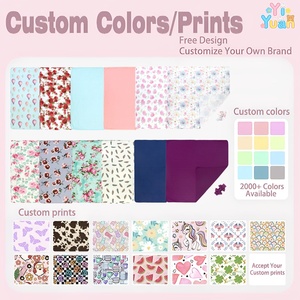 Ensemble <span class=keywords><strong>cadeau</strong></span> personnalisé ODM écologique pour bébés garçons et filles, toutes saisons, comprenant une couverture 600TC, un bonnet et une bandeau, motif mites, 120*120cm, pour siège auto - Product Image 3