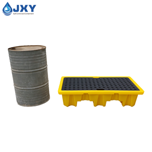 Pallet di Contenimento a 2 Tamburi (HDPE) per Acidi, Oli e Prodotti Chimici Pericolosi, Accessibile con Carrello Elevatore per Ambienti Industriali - Product Image 4