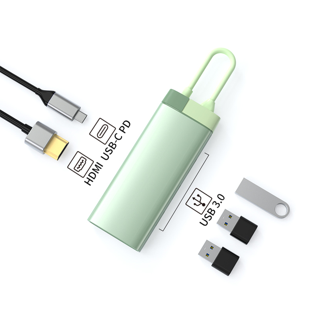 Type C USB HUB USB3.0 HDMI 4K 30Hz PD Charging 100W Docking Station 5 in 1 Hubs