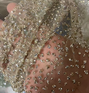 Dentelle en tulle scintillante à paillettes, diamants et strass, très vendue - Product Image 5