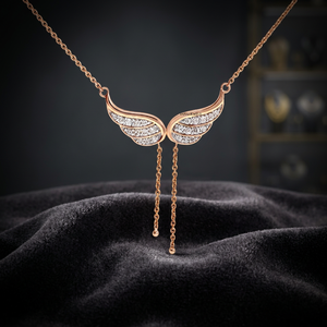 Collar con Colgante de Diamante Cultivado en Laboratorio con Diseño de Alas de Ángel, Joyería de Compromiso Moderna para Mujer, Oro de 10K, 14K, 18K, Plata 925, 935 - Product Image 1