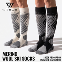 Chaussettes pour hommes WRELS, vente directe d'usine, chaussettes longues en laine mérinos, genouillères pour la chaleur, chaussettes de course, accessoires de course, chaussettes de compression