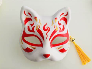 Sinh Thái Thân Thiện Với Giấy Bột Giấy Đúc Fox Mặt Nạ Trắng Đồng Bằng Mèo Mặt Nạ - Product Image 2