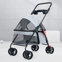 Poussette pour animaux de compagnie GVBB G09 légère, pliable, écologique, en tissu Oxford, réglable, 4 roues, capacité de 20 kg, pour chiens de petite et grande taille