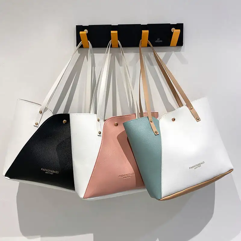 Tote kontrast renk kadın tasarımcı lüks çanta baskı sıcak satış moda Retro moda çanta PU bayan çanta tek kare