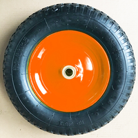 Roue pleine en caoutchouc noir 3.50-8 2PR avec jante métallique verte pour chariot à main, chariot à roulettes, axe de 4 pouces, OEM, usine de Qingdao