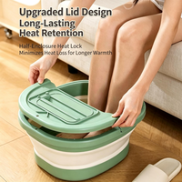 Bassin de spa pour les pieds pliable en plastique portable |   Bac de massage pour les pieds avec support pour téléphone et couvercle |   Baignoire multifonctionnelle pour la maison et la salle de bain