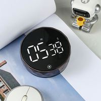 Minuteur numérique rond, chronomètre électronique LED HD, pour l'étude, la méditation, le fitness, compte à rebours, alarme, gadget de cuisine, fournitures pour la maison
