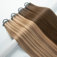 Extensions de cheveux européennes en gros, invisibles, fines, sans couture, double trame, couleur balayage piano, Genius Weft