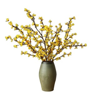 Neuheit Party Hochzeit Heim Garten Deko Seidenblume Künstliche Gelbe Winterjasmin-Blätter Zweig - Product Image 2