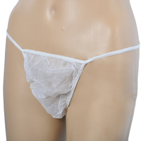 JUENYA Culotte de bikini blanche, 50 unités, taille élastique, string jetable pour spa et massage, pour femme