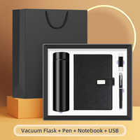 Wertvolles Geschenkset: Vakuum-Thermoskanne, Notizbuch, Metall-Kugelschreiber, Wiederverwendbarer Langlebiger Echter Alltags-Reisebecher, Modern für den Täglichen Gebrauch