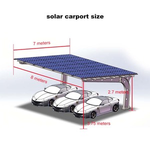 Système de carport solaire 3 places de <span class=keywords><strong>stationnement</strong></span> 12,39 kW avec batterie 14 kWh et onduleur hybride connecté au réseau - Product Image 3