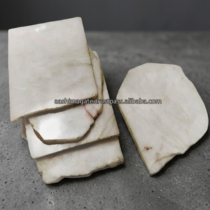 White Agate Coasters Slices 7mm Thickness Handmade Natural Stone Gemstone Table Decor Feng Shui Mascot - Product Image 3
