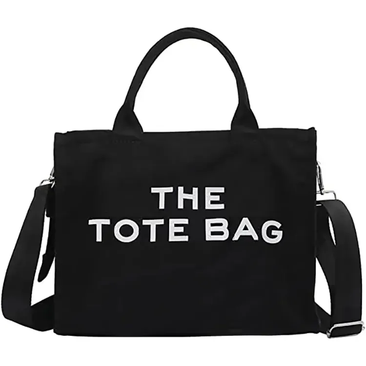 Borsa tote in tela da donna in cotone addensata in tessuto personalizzato alla moda