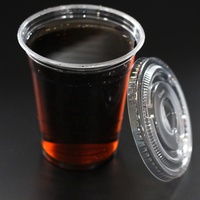 Gobelets à cocktail en plastique transparent jetables avec couvercle rabattable, personnalisables avec logo imprimé, pour boissons froides, 9, 10, 12, 14, 16, 20, 24, 32 oz