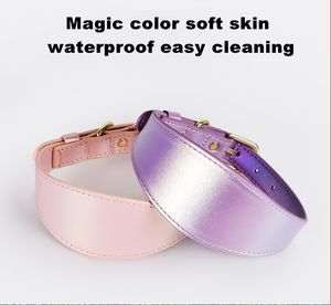 ปลอกคอสุนัขหนังนิ่มสะท้อนแสงสำหรับสุนัขขนาดเล็กและขนาดกลางปรับได้สีมหัศจรรย์ - Product Image 5