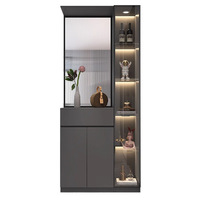 Meuble de salon moderne en bois massif NuoXingJia avec étagère à chaussures, armoire et écran lumineux pour entrée