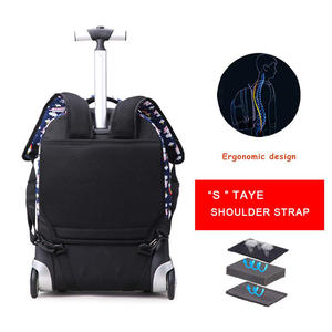 Mochila con ruedas para niños y adultos, mochila impermeable <span class=keywords><strong>de</strong></span> 18 "con ruedas para niñas y niños, bolsa <span class=keywords><strong>de</strong></span> libros con ruedas para <span class=keywords><strong>la</strong></span> escuela - Product Image 5