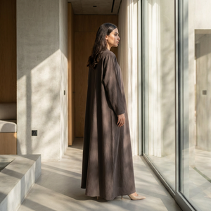 Custom High Neck Solid Color Muslim Abaya Maxi Dress Modest Abaya Inner Dress Custom Muslim Dresses <b>Islamic</b> Eid Clothing - Product Image 3