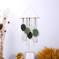Tapisserie murale à franges en forme de feuille, style bohème, tissée à la main, en fibre de polyester de haute qualité, kit DIY créatif, décoration murale suspendue pour débutants, avec tutoriel