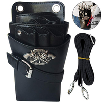 Organisateur d'outils de coiffure vintage en cuir PU, forme baril, unisexe, personnalisable, kit d'équipement de barbier avec sac de ceinture