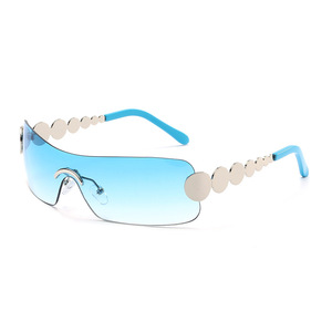 Lentes de Sol Lmamba 8127 de Moda Y2k para Mujer, Lentes de Sol Extra Grandes sin Montura, Lentes de Sol Deportivas de Diseñador Envolventes 2024 - Product Image 5