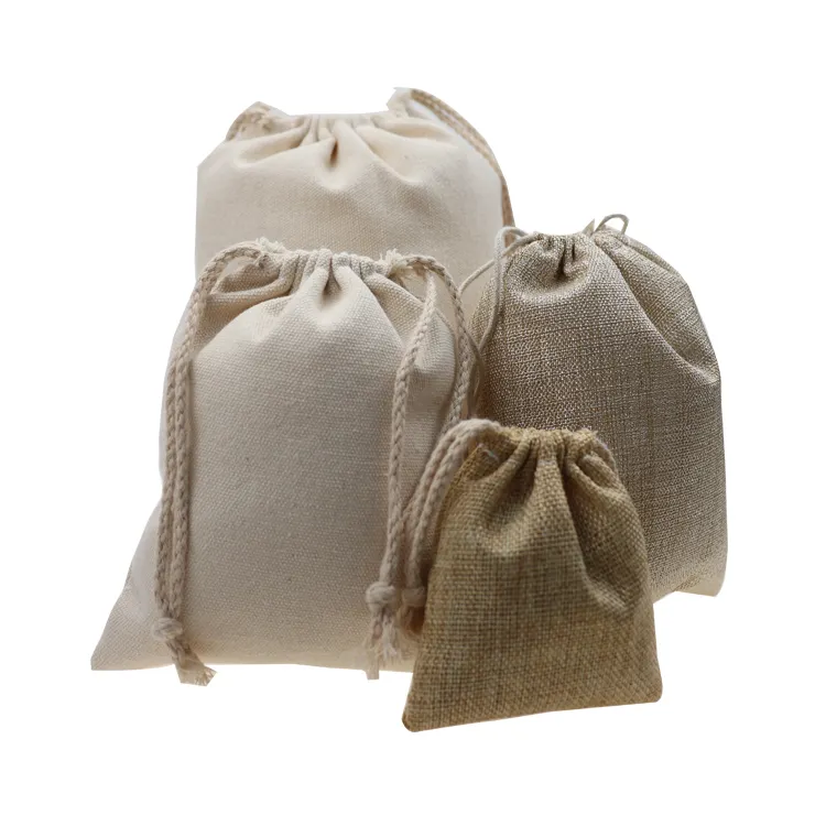 Özel keten çevre dostu taşıma İpli çanta su geçirmez Mini saten Polyester deri promosyon çantaları büzgülü pamuklu çanta