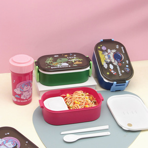 กล่องข้าวขายดี ลายการ์ตูนน่ารัก มีช่องแบ่งอาหาร กล่องอาหารกลางวันสำหรับผู้ใหญ่และเด็ก - Product Image 2