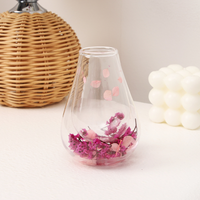 Vente chaude Tasse en verre à double paroi en borosilicate de haute qualité Design simple de fleurs séchées Résistante à la chaleur Tasse à café pour la maison Boisson au lait