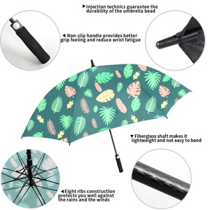 Vibrant Full Print Pattern Pongee 62/68 Inch Large Canopy Double Layer Waterproof Windproof American Style Golf <b>Umbrella</b> - Product Image 2