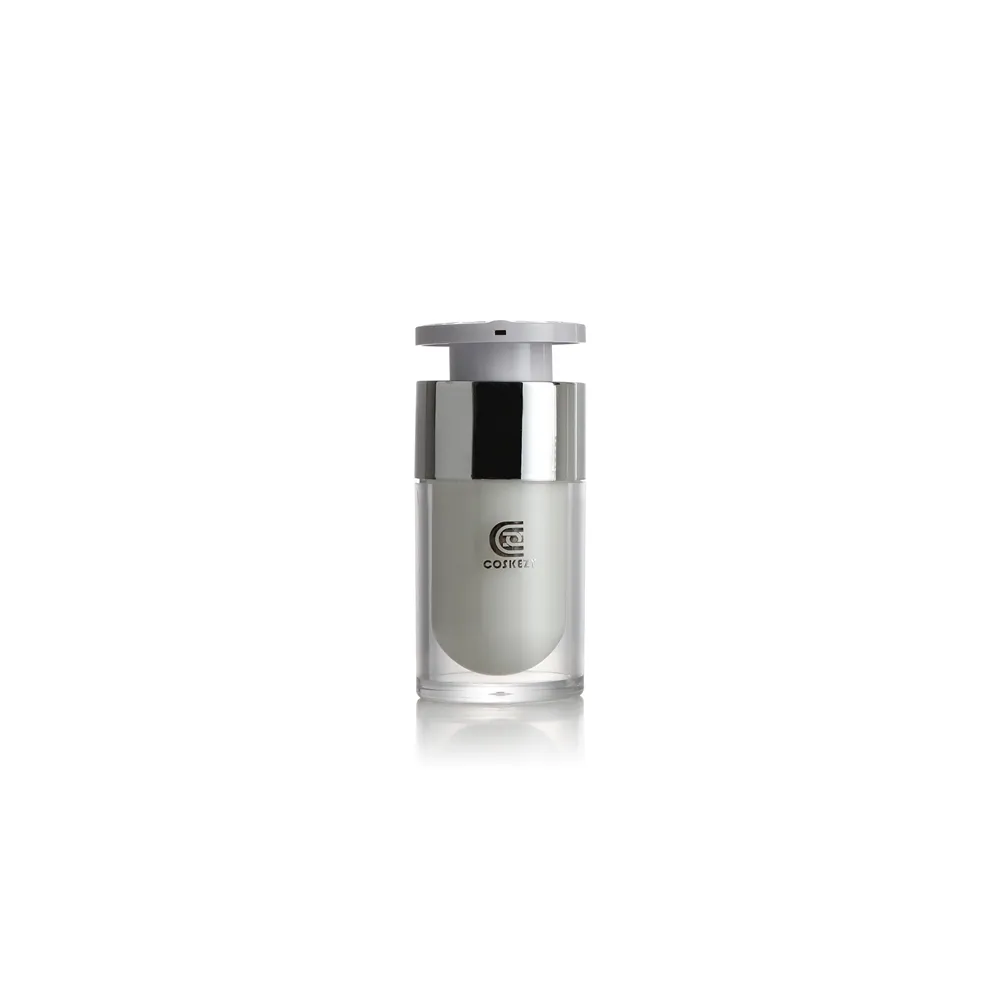 Flacone pompa Airless trasparente ricaricabile 15ml 30ml 50ml per siero BB crema crema per la cura della pelle e fondotinta Logo cosmetico personalizzato