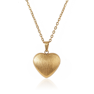 Collar con Colgante de Corazón Chapado en Oro 304 316, Cadena de Aleación, Joyería Clásica Unisex para Uso Diario - Product Image 1