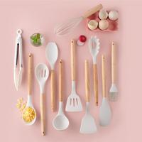 Accessoires de Cuisine pour la Maison, Ensemble d'Ustensiles de Cuisine en Silicone de 19 Pièces Résistants à la Chaleur, Spatule Cuillère Couteau