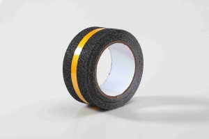 ODM 1 pulgada 100mm 5 CM 25 cm ancho antideslizante NEGRO GOMA PVC cinta amarillo precaución impreso PET vinilo para escaleras para fines de advertencia - Product Image 4