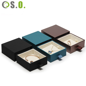 Wholesale Green Blue Custom Premium Imitation PU <b>Leather</b> Cardboard Boxes for Necklace <b>Bracelet</b> Ring Earrings Boxes Jewelry Box - Product Image 3