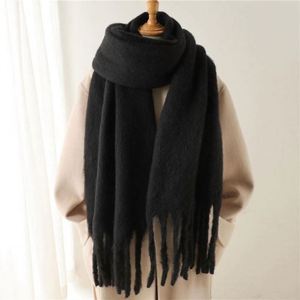 Écharpes et châles en mohair de luxe pour femmes, couleur unie, élégants, chauds pour l'hiver, vente en gros - Product Image 6