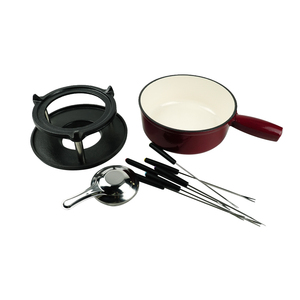 Nhà Máy Bán Buôn Giá Đồ Nấu Nướng Bộ Không Dính Men Fondue Bộ Nồi Fondue Dforks Sô Cô La Pho Mát Đúc Sắt Fondue Bộ - Product Image 3