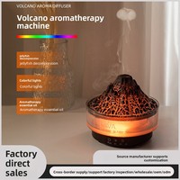 Diffuseur d'aromathérapie portable en plastique effet lave de glacier, alimenté par USB, flamme simulée sept couleurs, fonction humidificateur d'air, usage domestique