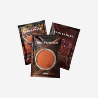 Sachet d'échantillon de poudre de chili 10g avec logo imprimé personnalisé Emballage thermoscellé Pochette étanche à l'humidité à plat Sac à trois joints latéraux