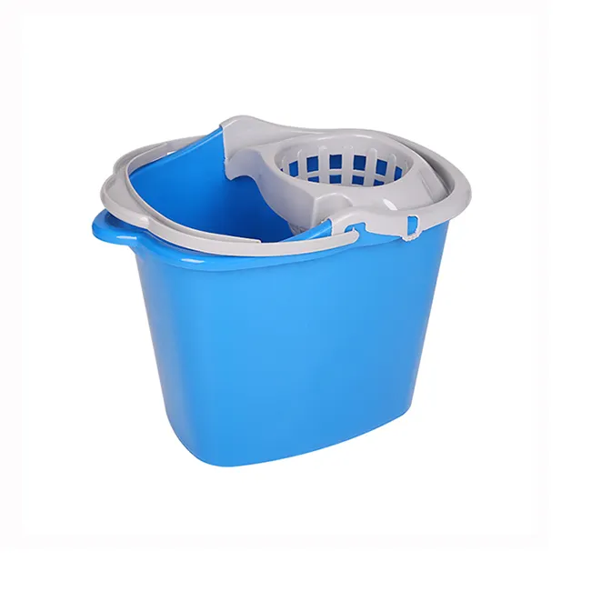 Secchio di plastica blu personalizzato del produttore all'ingrosso secchio di pulizia del mocio di plastica quadrato del bagno con coperchio