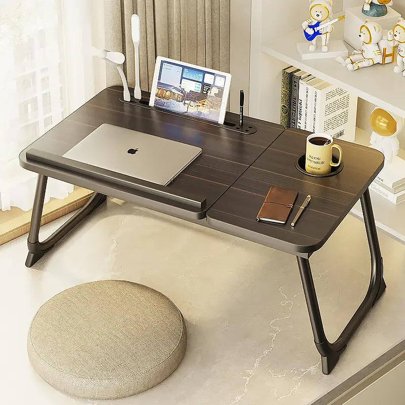침대 책상 5 블록 리프팅 접이식 테이블 간단하고 휴대용 노트북 책상 기숙사 학습 게으른 리프팅 책상 접이식 나무 10